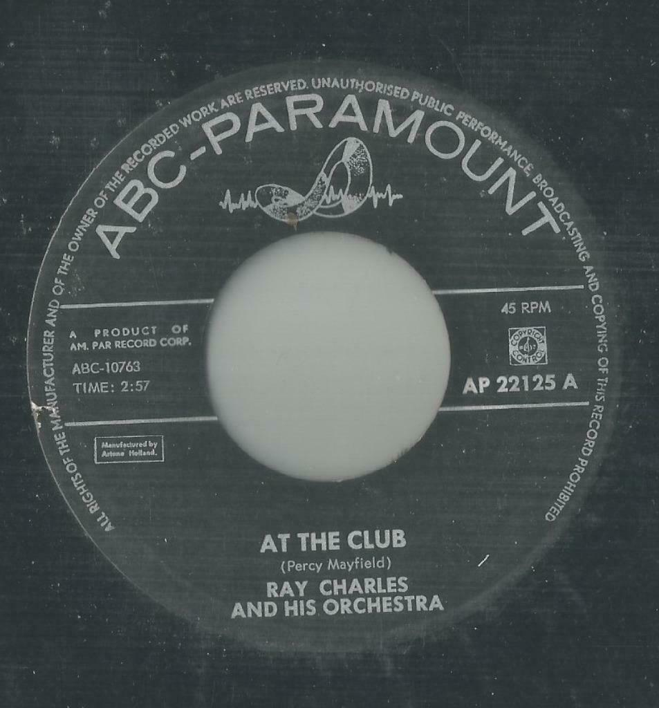 Ray Charles – At the club / Hide ‘nor hair – Single, Ophalen of Verzenden, Gebruikt, Jazz en Blues