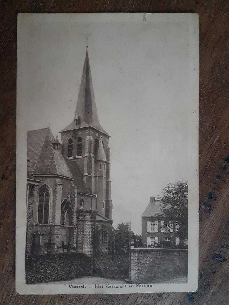 Postkaart Viersel Het Kerkzicht en Pastorij, Verzamelen, Postkaarten | België, Gelopen, Antwerpen, 1920 tot 1940, Ophalen of Verzenden