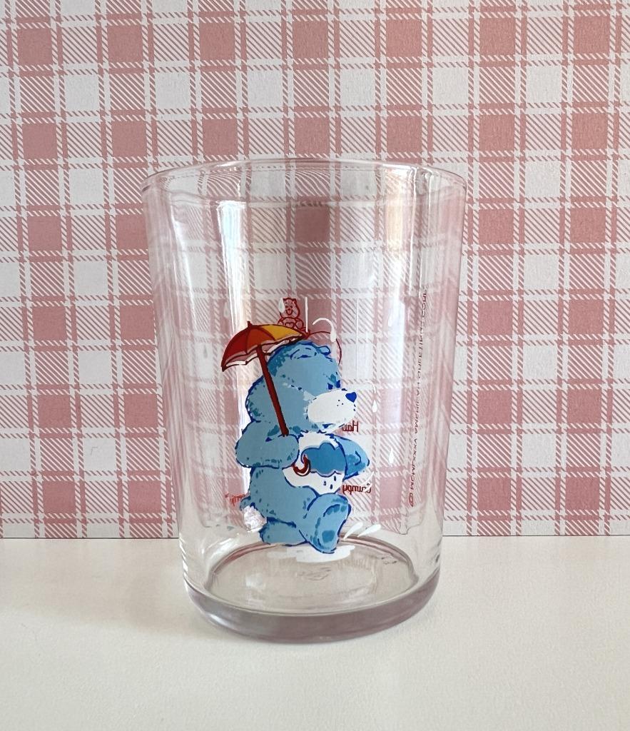 Verre à eau Bisounours Grognon - 1985, Collections, Enlèvement ou Envoi, Utilisé, Verre à eau