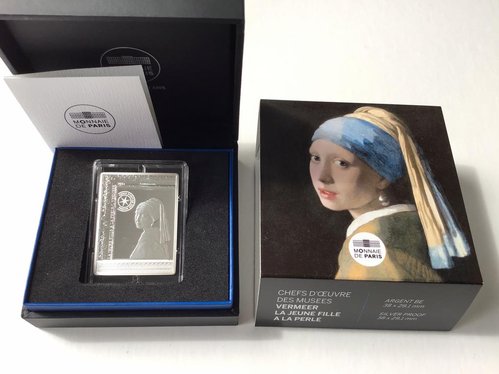 Frankrijk 10 euro Johannes Vermeer 2021 Zilver Proof, Enlèvement ou Envoi, France, 10 euros, Argent