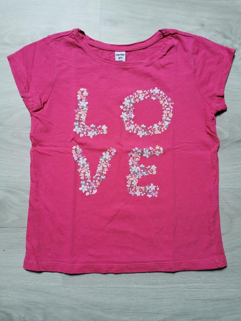Roze t-shirt - maat 128, Kinderen en Baby's, Ophalen of Verzenden, Zo goed als nieuw, Meisje, Shirt of Longsleeve
