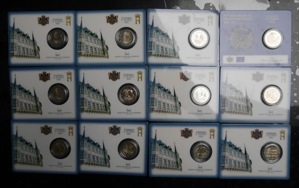 Lot 12 coincard x 2 euros luxembourg 2018 -2023, Envoi, Luxembourg, 2 euros, Série