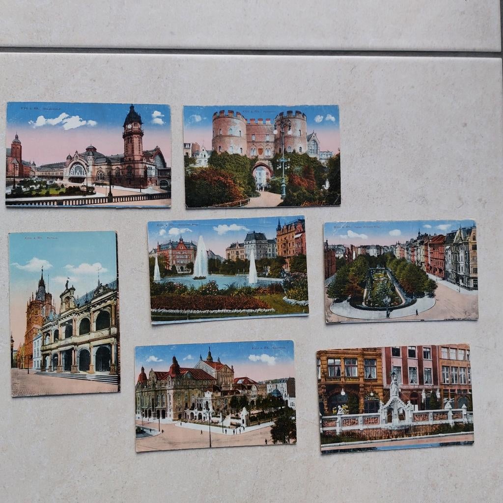 7 oude postkaarten Köln (Keulen), Verzamelen, Ophalen of Verzenden