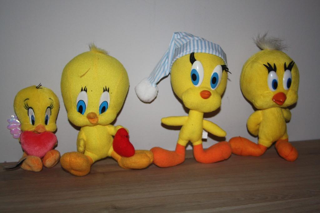 4x Tweety , Looney Tunes knuffels +- 25 jaar oud, Ophalen of Verzenden, Looney Tunes, Gebruikt, Overige typen
