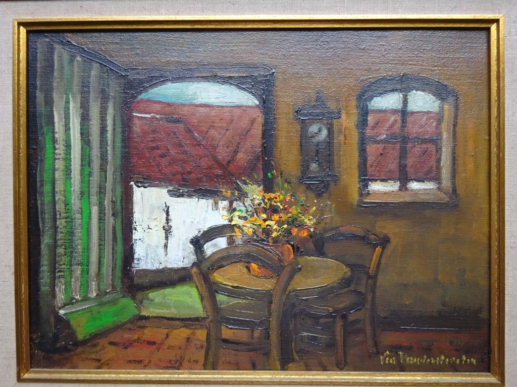 Lea Vanderstraeten, doek, Interieur, 30 x 40 cm,, Enlèvement ou Envoi