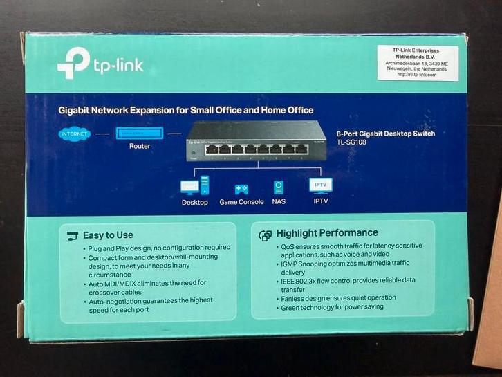 TP-Link TL-SG108 2x, Enlèvement
