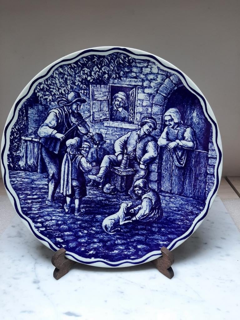 Delfts blauw sierbord boch freres la louviere belgium, Antiek en Kunst, Ophalen of Verzenden