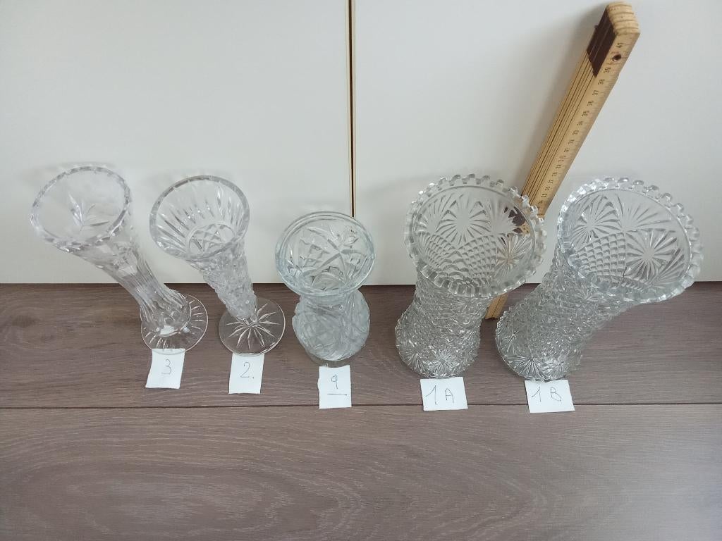 Vazen lot van 5 stuks, Ophalen of Verzenden, Zo goed als nieuw, Glas