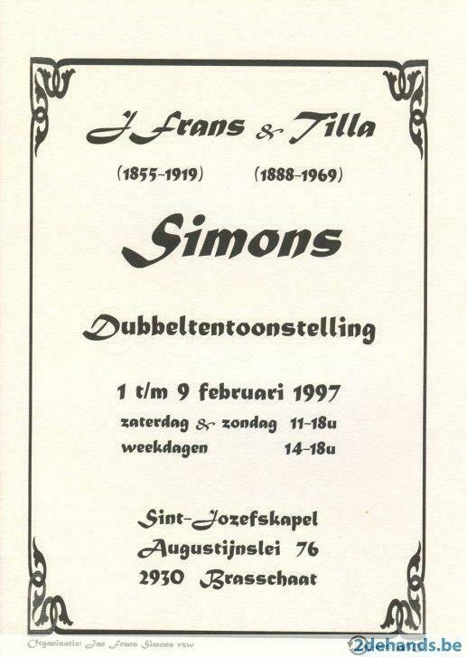 Catalogus Jan Frans & Tilla Simons, Antiek en Kunst
