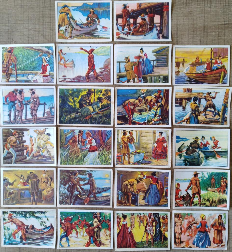 22 oude verzamelprentjes reeks Deerslayer De Hertenjager (Ma, Collections, Enlèvement ou Envoi, Utilisé, Autres sujets/thèmes