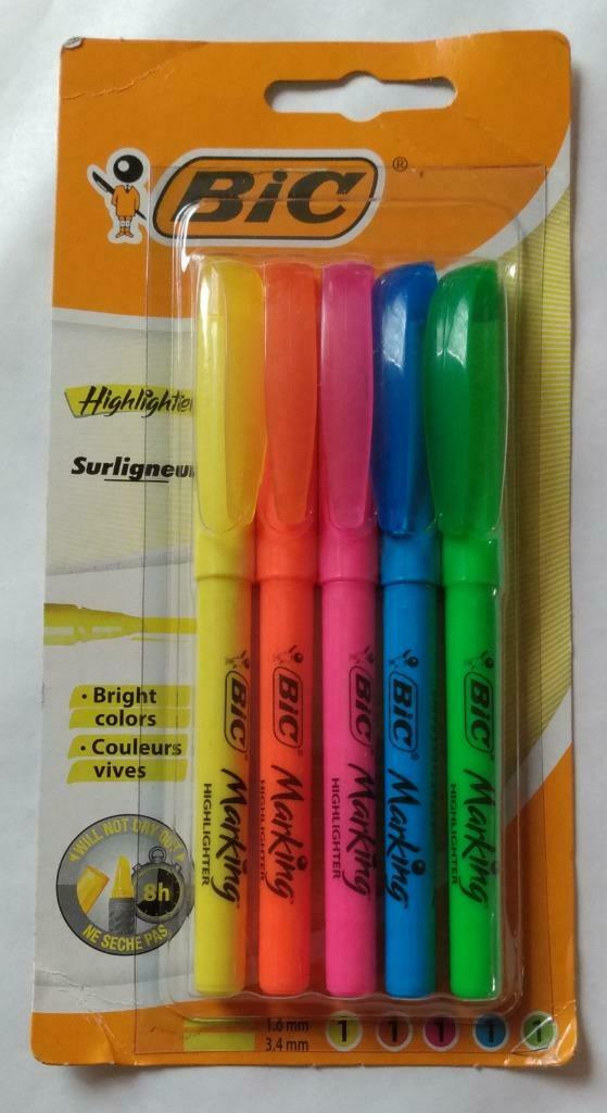 5 surligneurs Bic neuf et emballé, Diversen, Schoolbenodigdheden, Nieuw, Ophalen of Verzenden