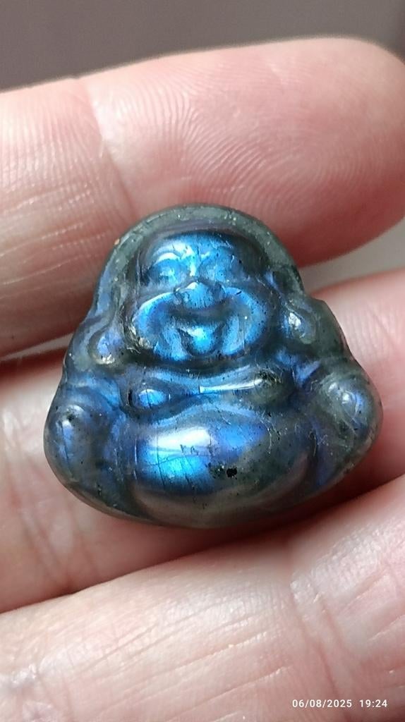 Petit Bouddha sculpté en labradorite, Enlèvement ou Envoi, Neuf