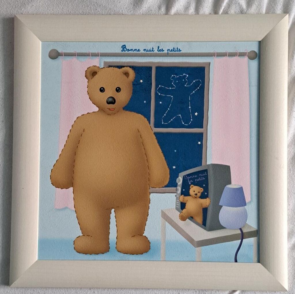 déco cadre enfant bébé Bonne nuit les petits Fabi 40 x 40cm, Enlèvement, Utilisé