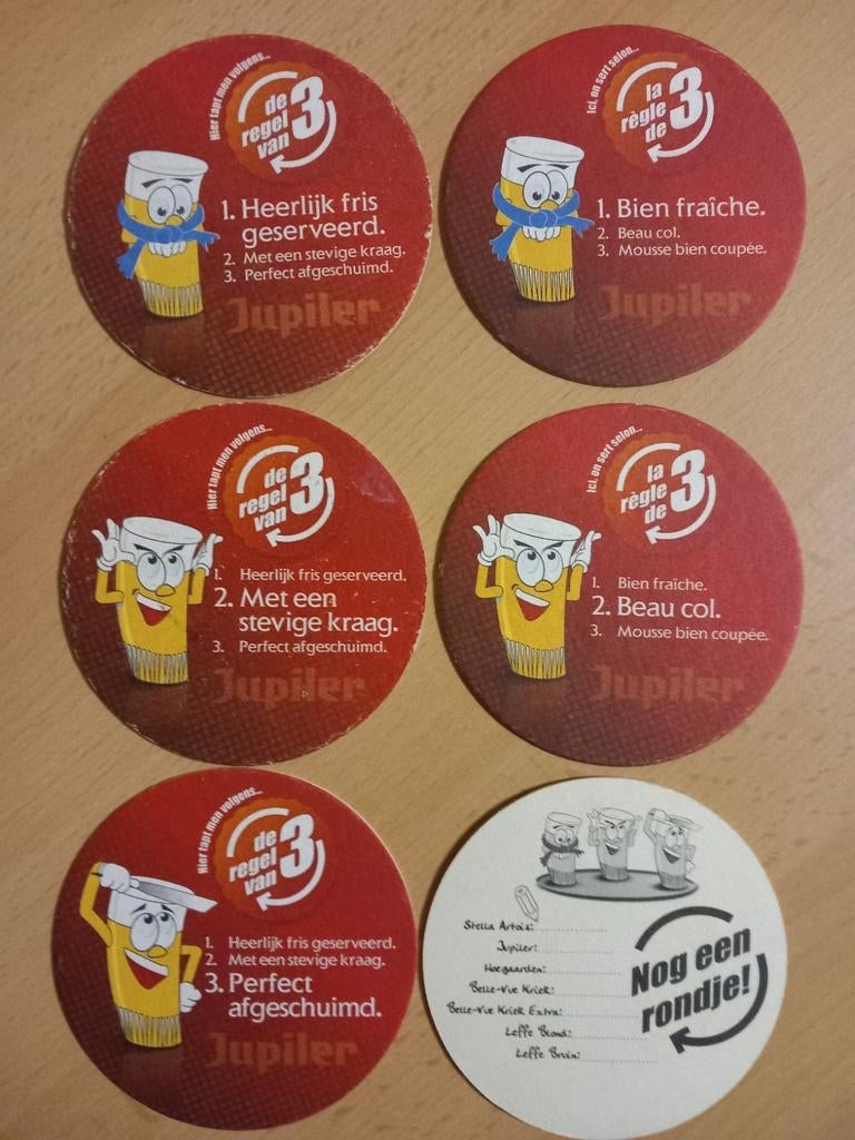 Bierviltjes Jupiler (6), Ophalen of Verzenden, Zo goed als nieuw, Jupiler