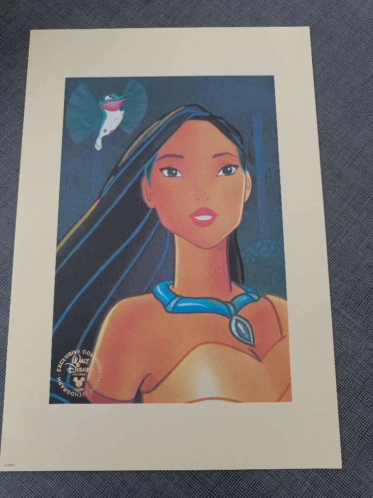 Disney verzamelen. Pocahontas. 3 afdrukken in 1 map., Ophalen of Verzenden, Pocahontas of Kl. Zeemeermin, Gebruikt, Plaatje of Poster