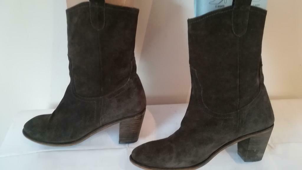 861A* CETER jolis bottillons gris cuir (41), Neuf, Gris, Bottes hautes, Envoi