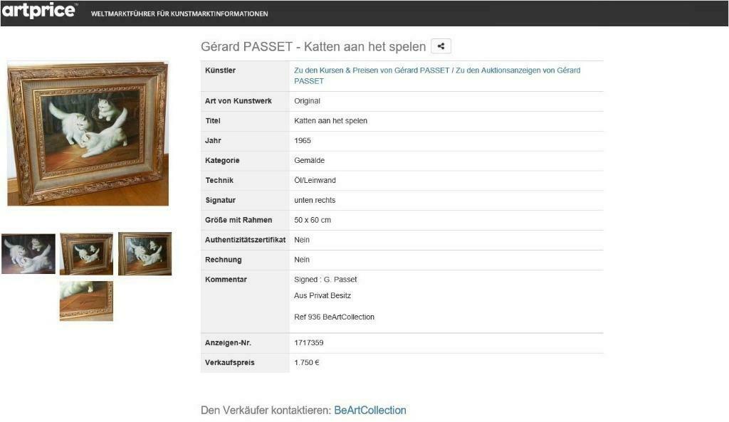 schilderij ref 112 G. Passet a 1750 €, Enlèvement