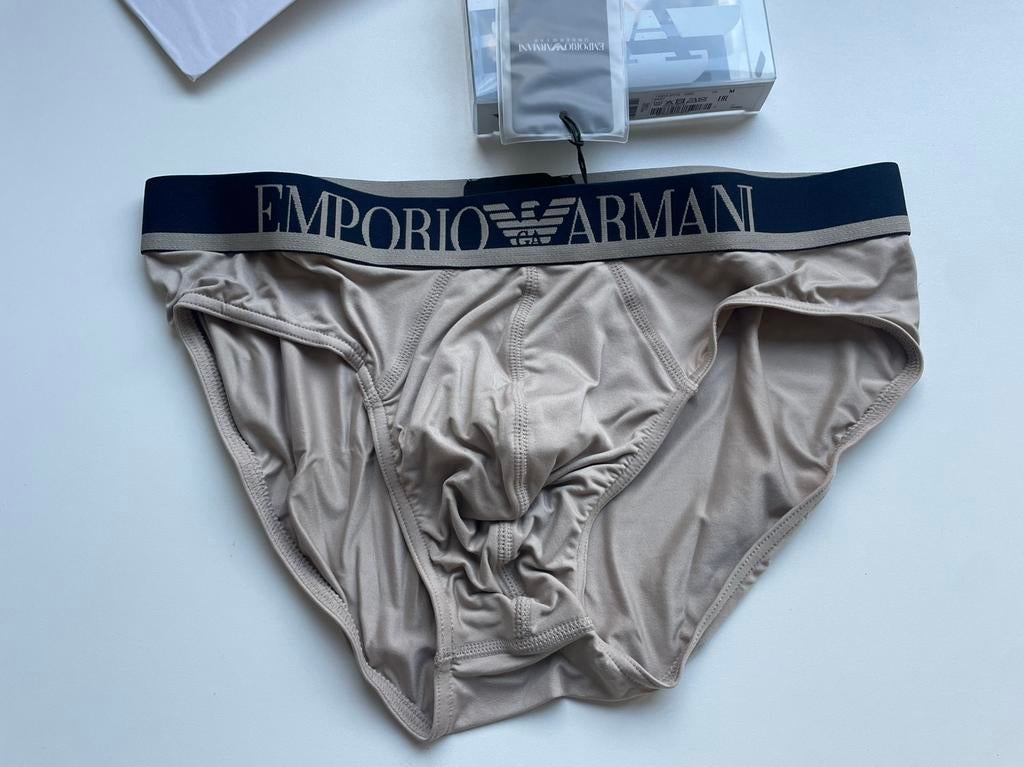 Emporio Armani Microfiber Brief, Verzenden, Beige, Emporio Armani, Slip