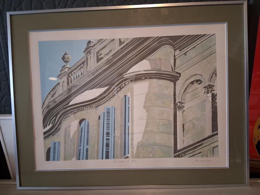 Paul Amaral: kunstwerk in aluminium kader., Enlèvement ou Envoi