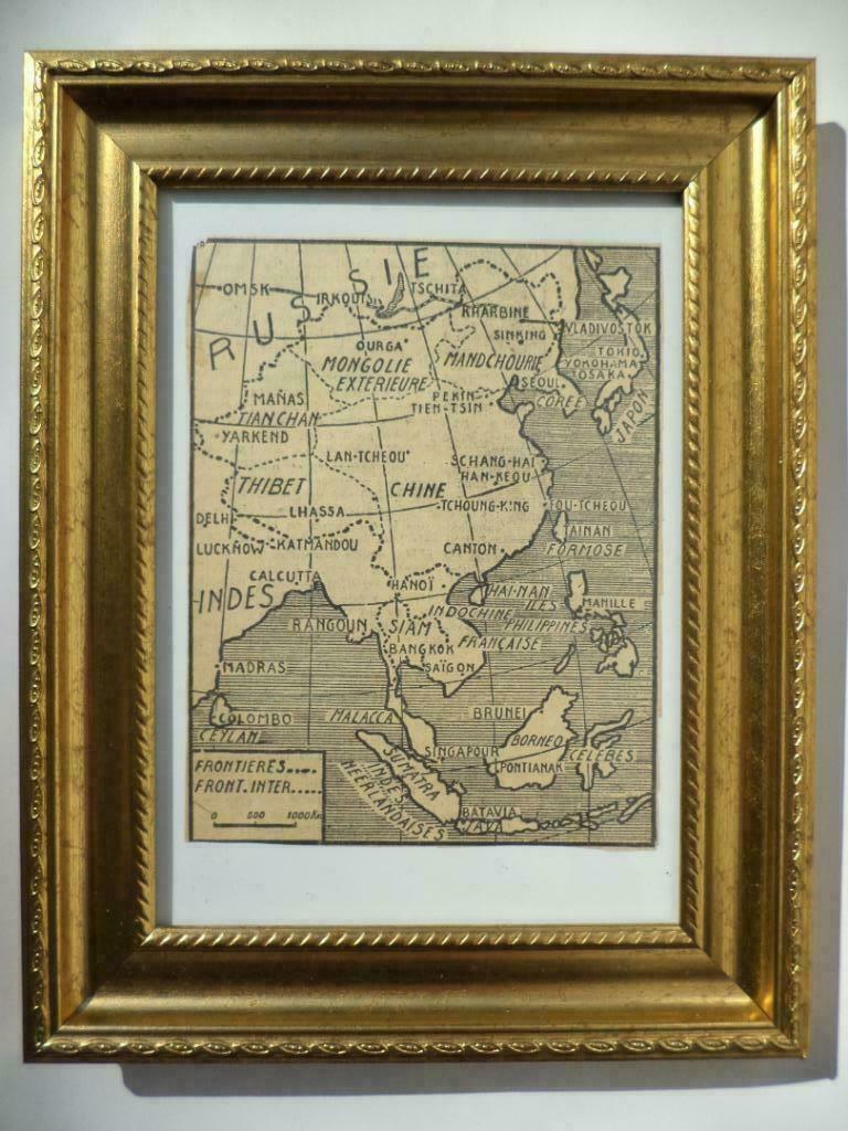 antieke kaart Verre Oosten China India Japan Russie Mongolië, Antiek en Kunst, Antiek | Boeken en Manuscripten, Ophalen of Verzenden