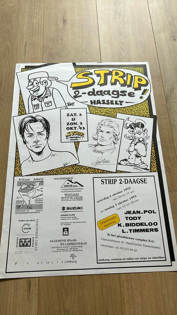 Affiche stripbeurs hasselt 1993 rode ridder kramikske, Verzamelen, Ophalen of Verzenden, Zo goed als nieuw