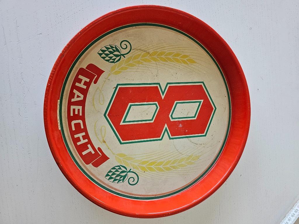PLATEAU HAECHT EN TOLE DIAMETRE 29CM REBORD 3CM, Verzamelen, Merken en Reclamevoorwerpen, Ophalen of Verzenden