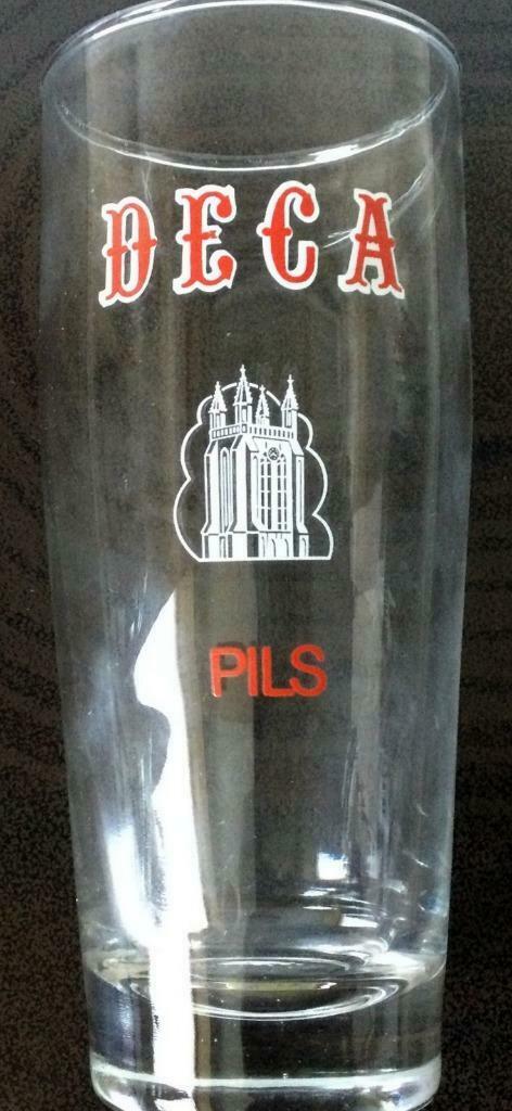 bier brouwerij glas Deca pils Woesten Decaestecker, Ophalen of Verzenden, Zo goed als nieuw, Bierglas