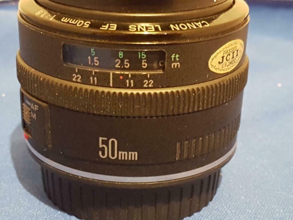 canon lens ef 50mm f/1.8 plus vivitar 52 mm UV HAZE, Enlèvement ou Envoi, Utilisé, Zoom