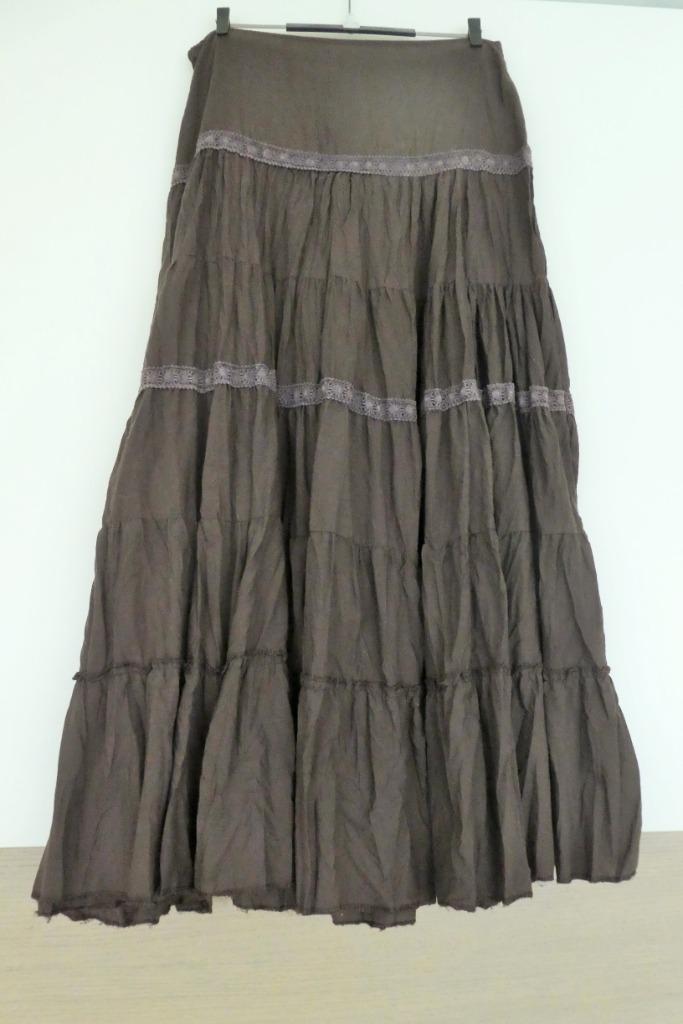 Jolie Jupe Brun/Taupe Longue Bohème T.38, Enlèvement, Porté, Taille 38/40 (M), Brun