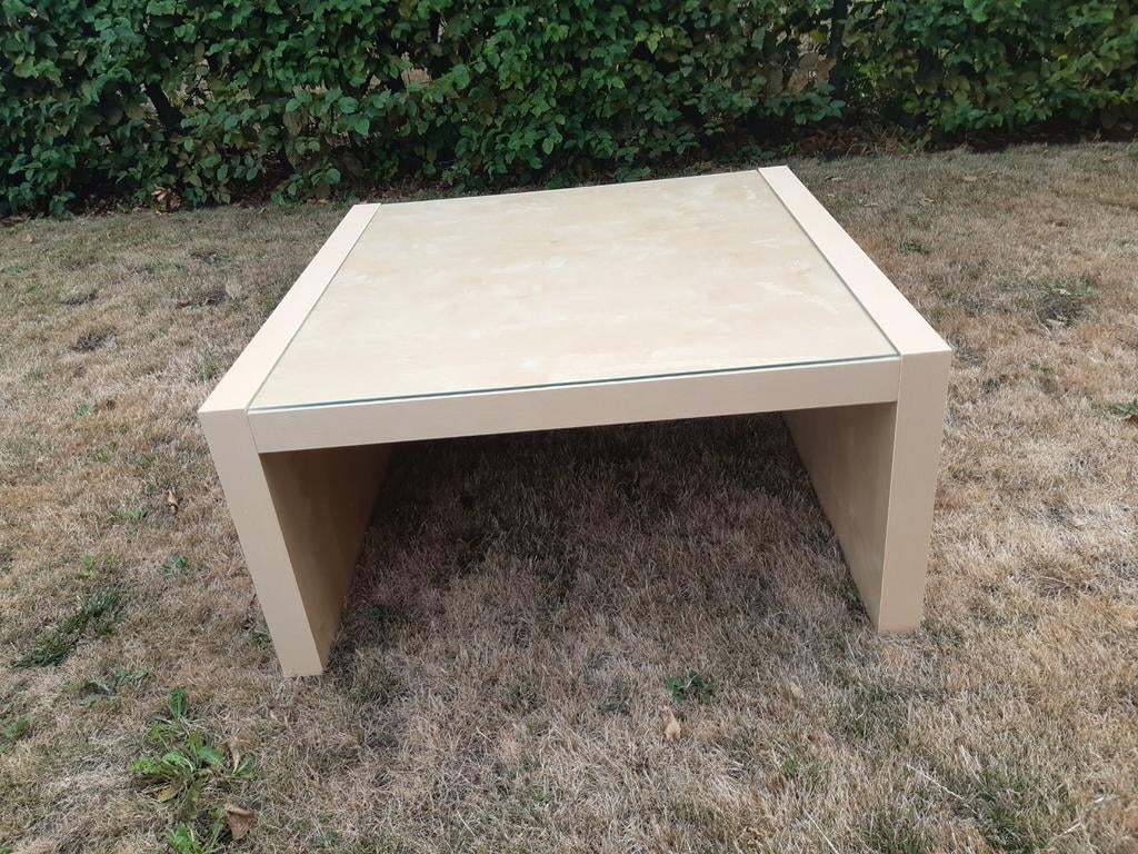 IKEA EXPEDIT.. Table basse carrée avec plateau verre Chêne c, Enlèvement, Chêne