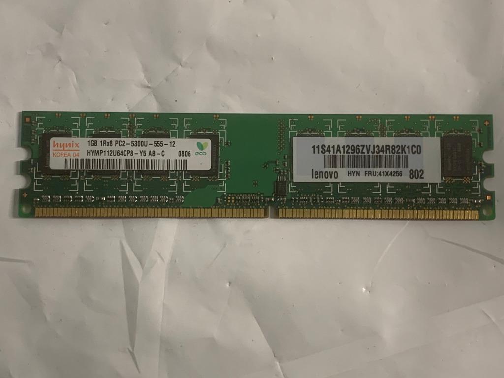 RAM Hynix DDR2 1 Go – PC2-5300U 667 MHz CL5, Informatique & Logiciels, Utilisé, Desktop, Envoi, DDR2