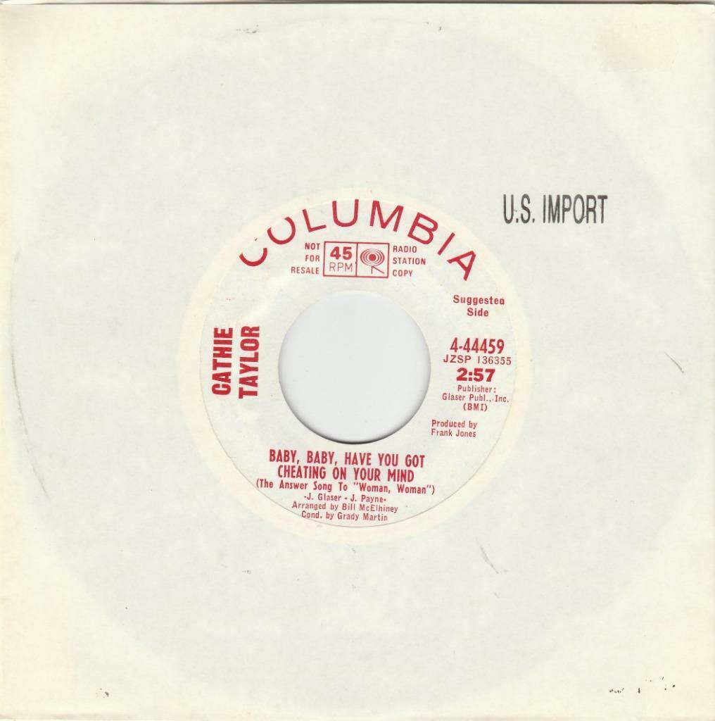 45T: Cathie Taylor: Baby, baby, have you got cheating on you, Enlèvement ou Envoi, 7 pouces, Pop, Single