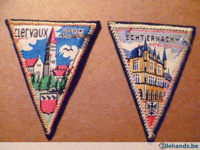 Echternach, Clervaux, ecusson, schildje, opnaaier, Verzenden, Gebruikt