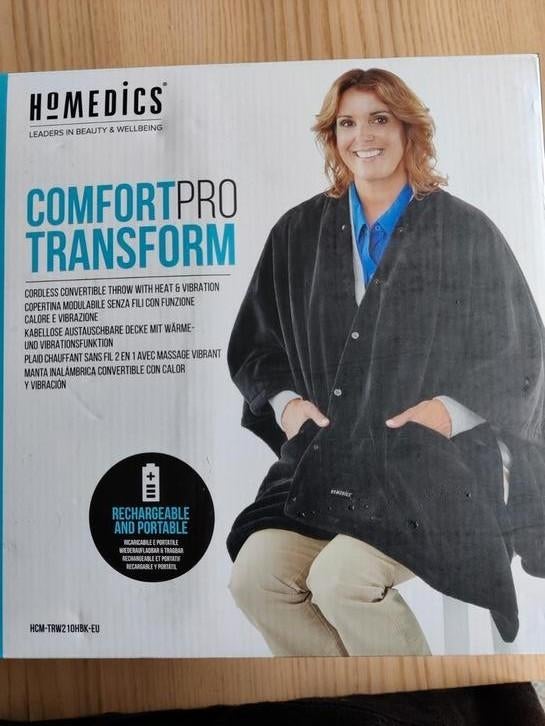Poncho/cape/plaid met warmte en massage, HoMedics, Enlèvement, Comme neuf, Noir