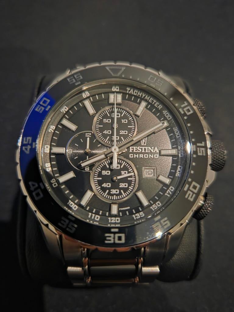 Festina Chrono Ceramic / Quartz / nieuw, Autres marques, Enlèvement ou Envoi, Acier, Acier