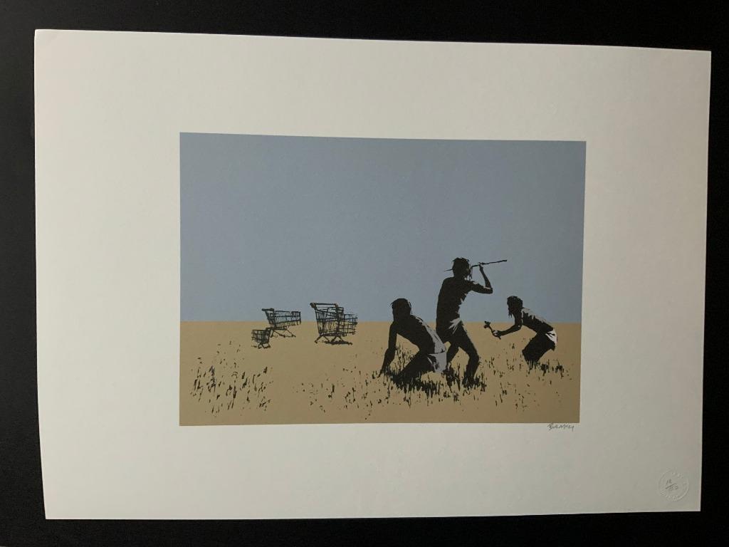 BANKSY TROLLEY HUNTER genummerd op groot formaat (50X70cm), Ophalen of Verzenden