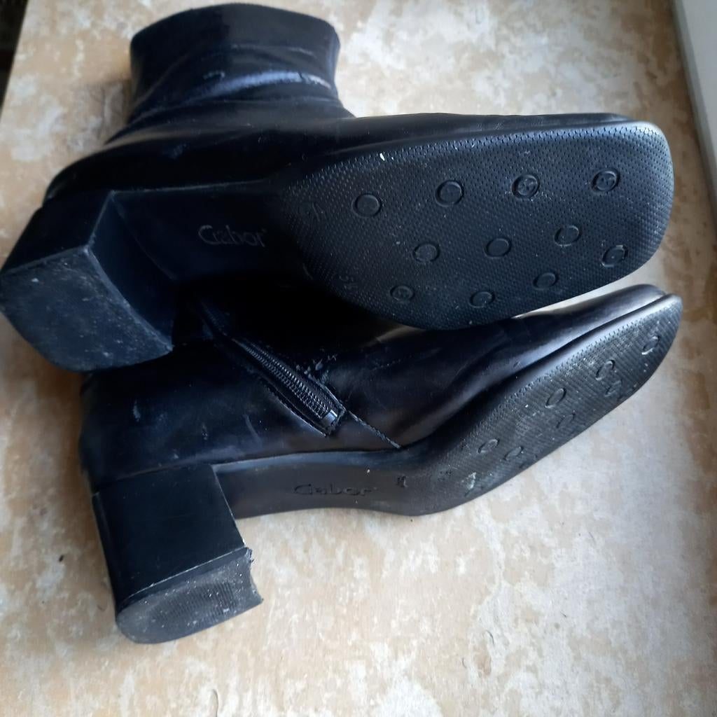 BOOTS   "LEDEREN", Gabor, Verzenden, Gedragen, Zwart
