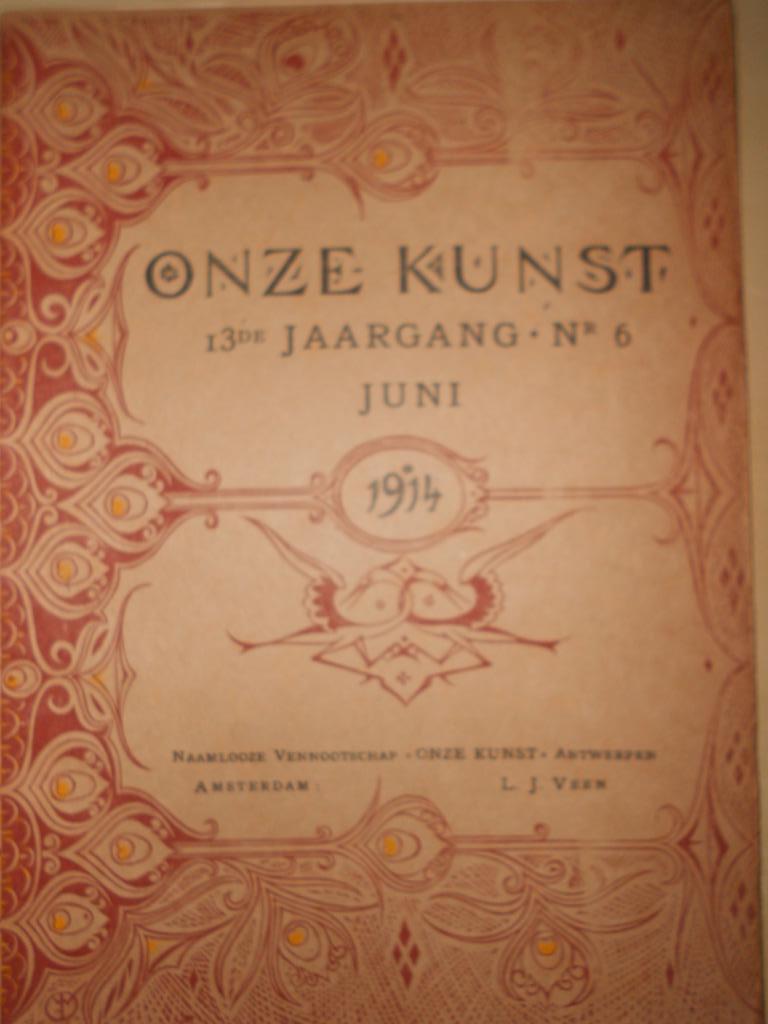 Onze Kunst ; 9 numéros de 1906 à 1915, Livres, Journaux & Revues, Utilisé, Autres types, Enlèvement ou Envoi