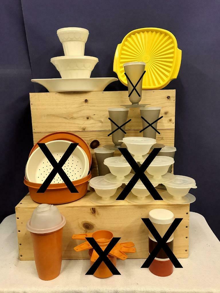 Tupperware vintage, voir détails et prix dans l’annonce, Utilisé, Orange, Boîte