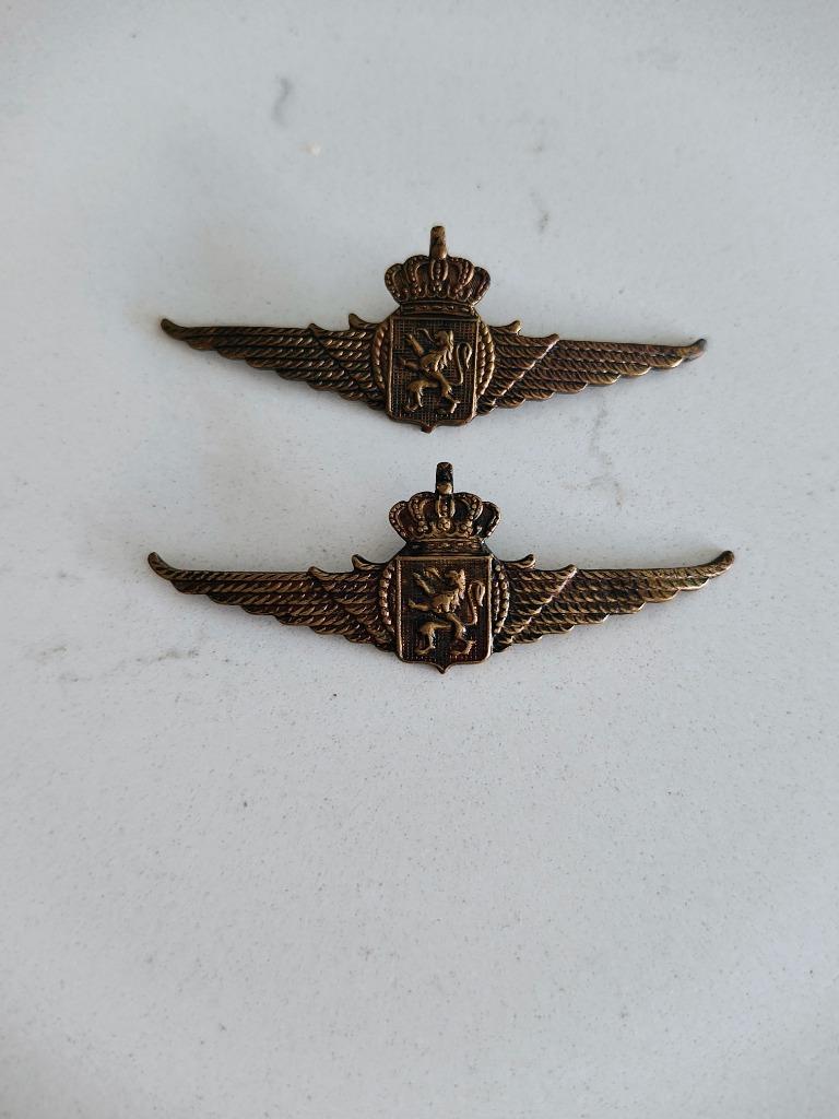 Twee Antieke Piloten Wings - Belgische Luchtmacht, Ophalen of Verzenden, Luchtmacht, Embleem of Badge