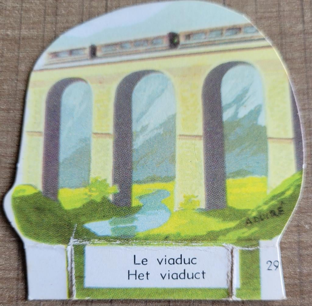 Oud prentje: het viaduct (Franco Suisse kazen), Ophalen of Verzenden, Gebruikt, Gebouw, Prent