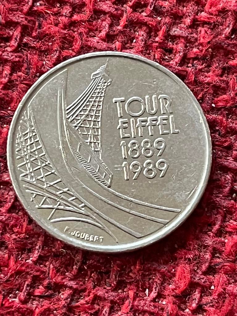 Oude munt Frankrijk 5F Tour Eiffel 1889-1989 Eiffeltoren, Ophalen