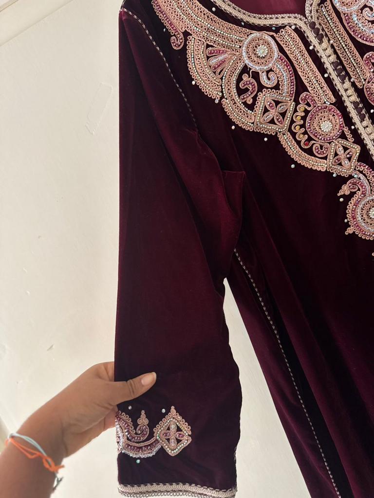 Bourgondische rode kaftan, Kleding | Dames, Gelegenheidskleding, Ophalen, Rood