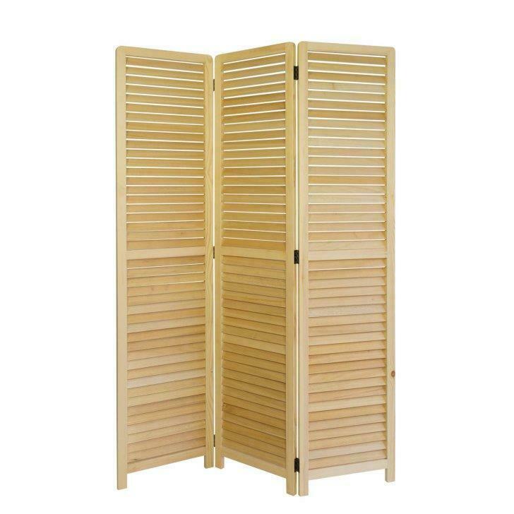 paravent en bois naturel 3 pans separateur de piece neuf