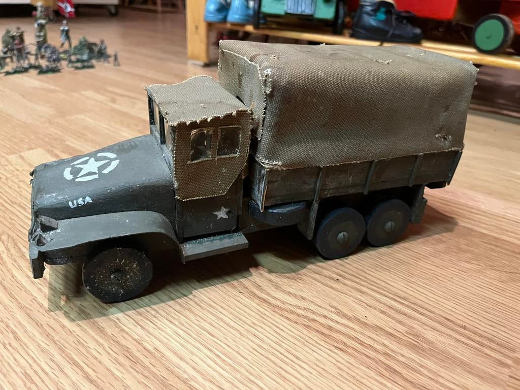 ancien jouet de collection, camion baché US, Enlèvement ou Envoi, Armée de terre, Miniature ou Figurine