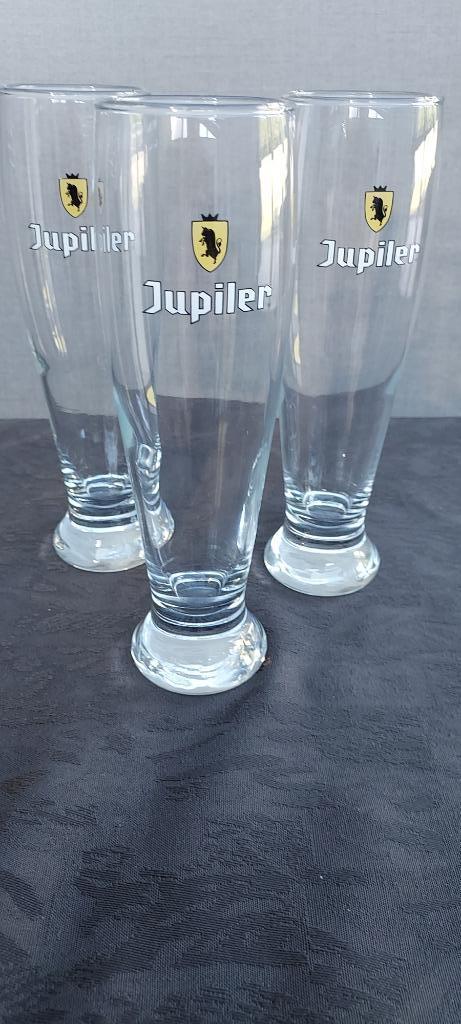 Bierglas Jupiler 0,25cl  3 stuks., Ophalen, Gebruikt, Glas of Glazen, Jupiler