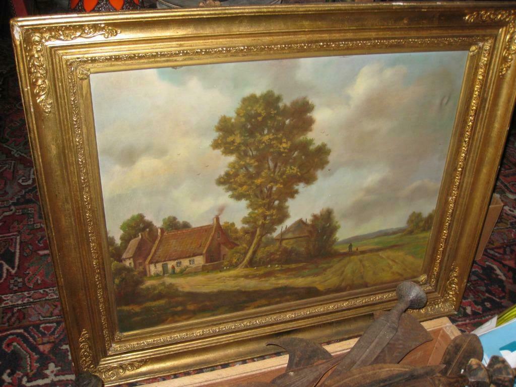 Grand tableau ancien - paysage, Enlèvement