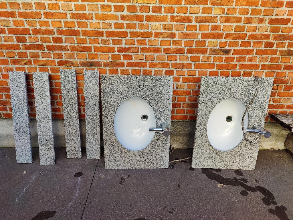 Dubbele Wastafel zonder onderbouw, Huis en Inrichting, Badkamer | Badkamermeubels, Ophalen, Gebruikt, Wasbak of Wastafel