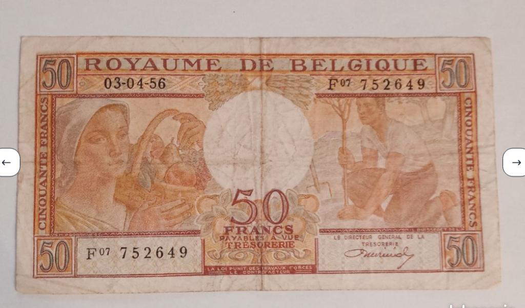 Belgisch bankbiljet van 50 frank 1956, Ophalen of Verzenden, Los biljet