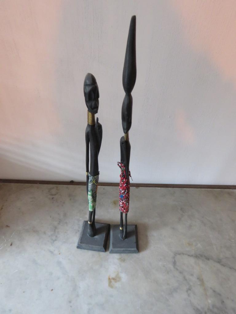 Paire de figurines en bois Masaï, Enlèvement ou Envoi